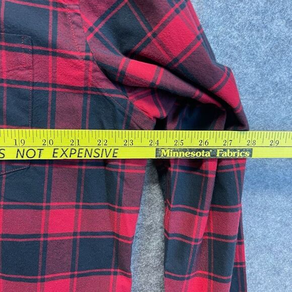 GOODTHREADS Button Down Shirt Men's XL Black Red Buffalo Plaid Oxford Standard - Picture 7 of 16
